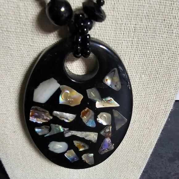 Boutique New multistone statement beaded mosaic necklace & earring set - Picture 1 of 9